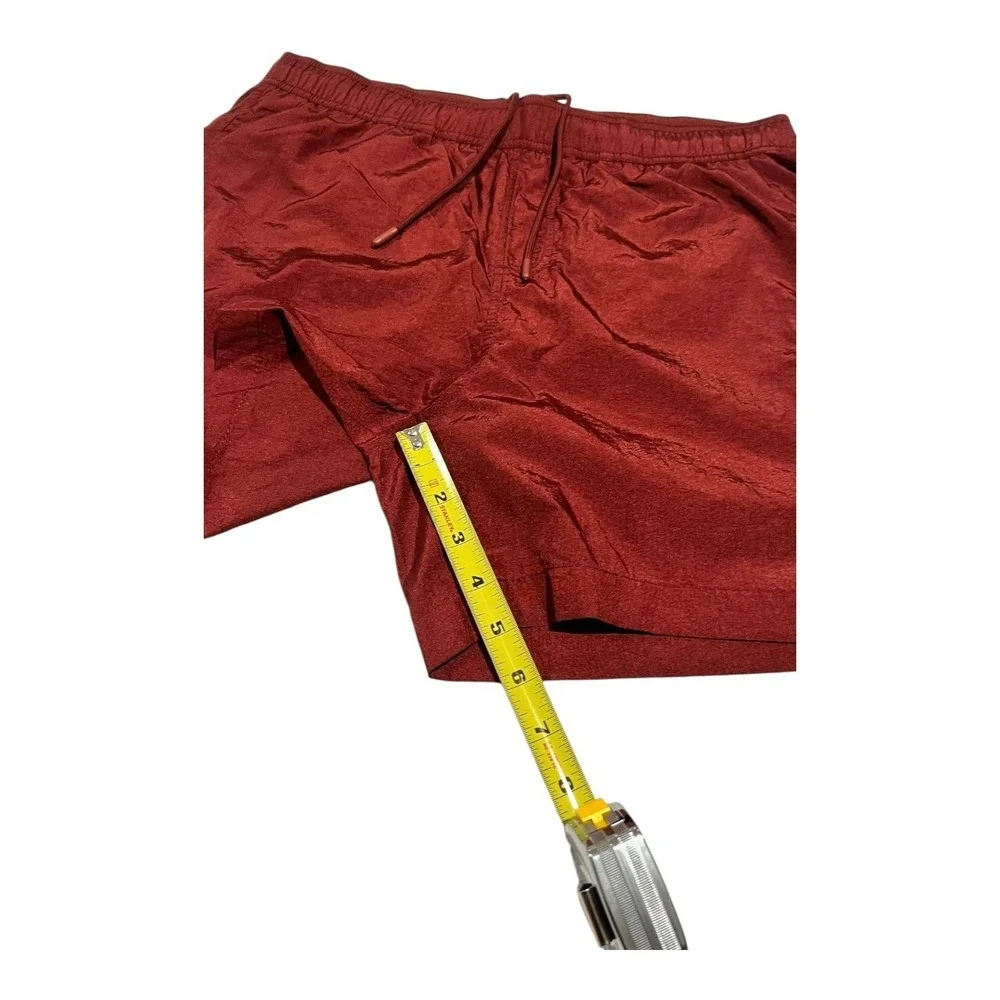 Onia Men's‎ Medium Burgundy Swim Trunks Lined Elastic Waist Drawstring